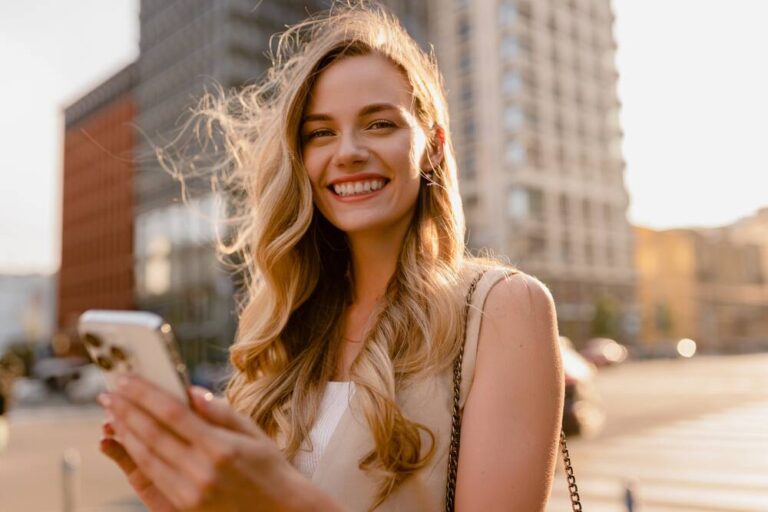 City girl smiling